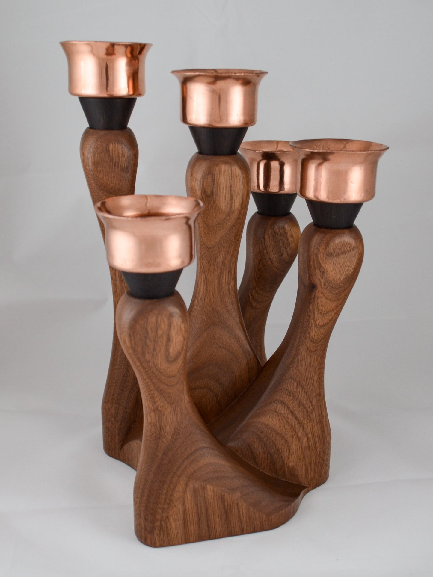 Walnut candelabra