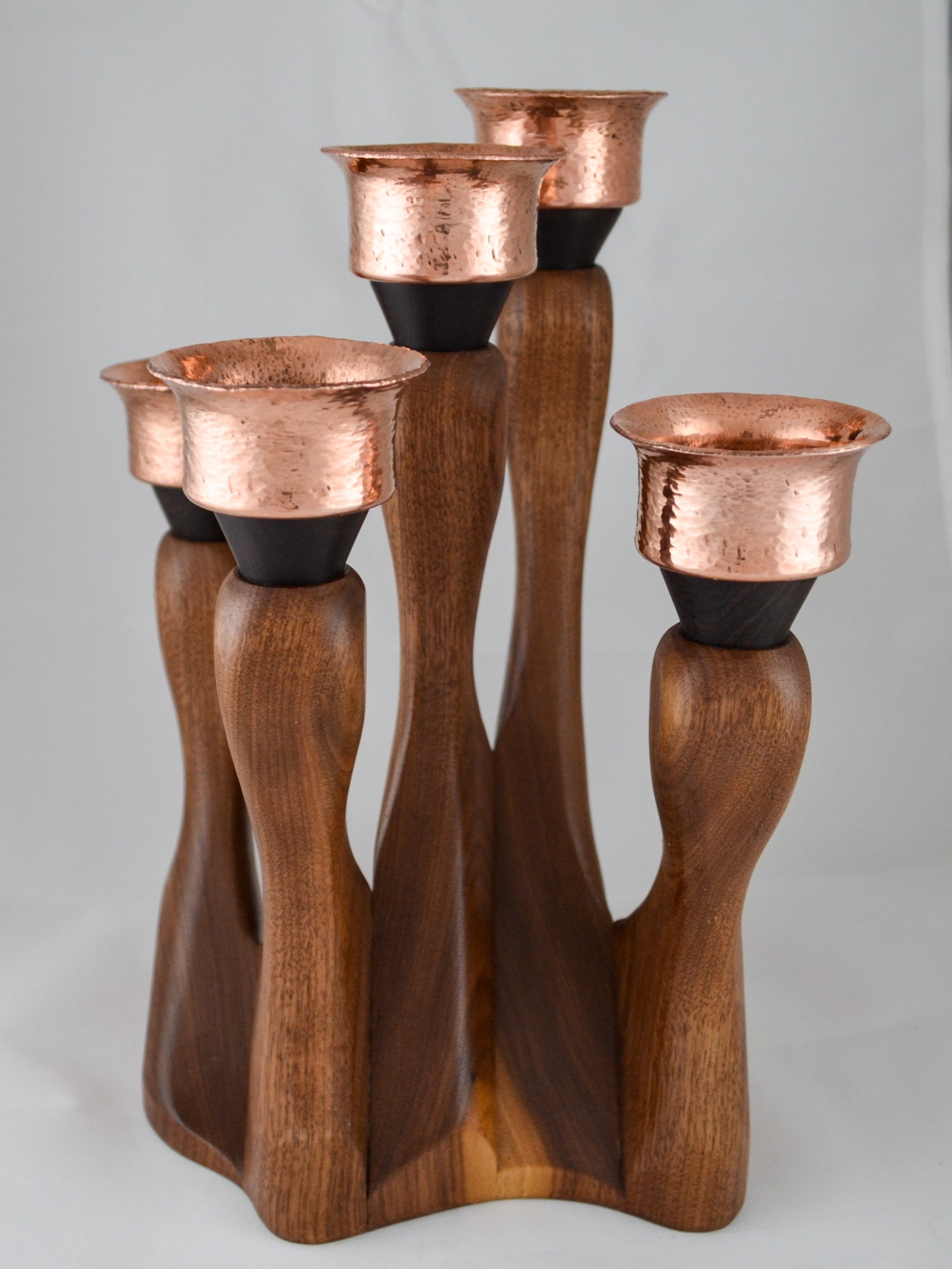 Walnut candelabra