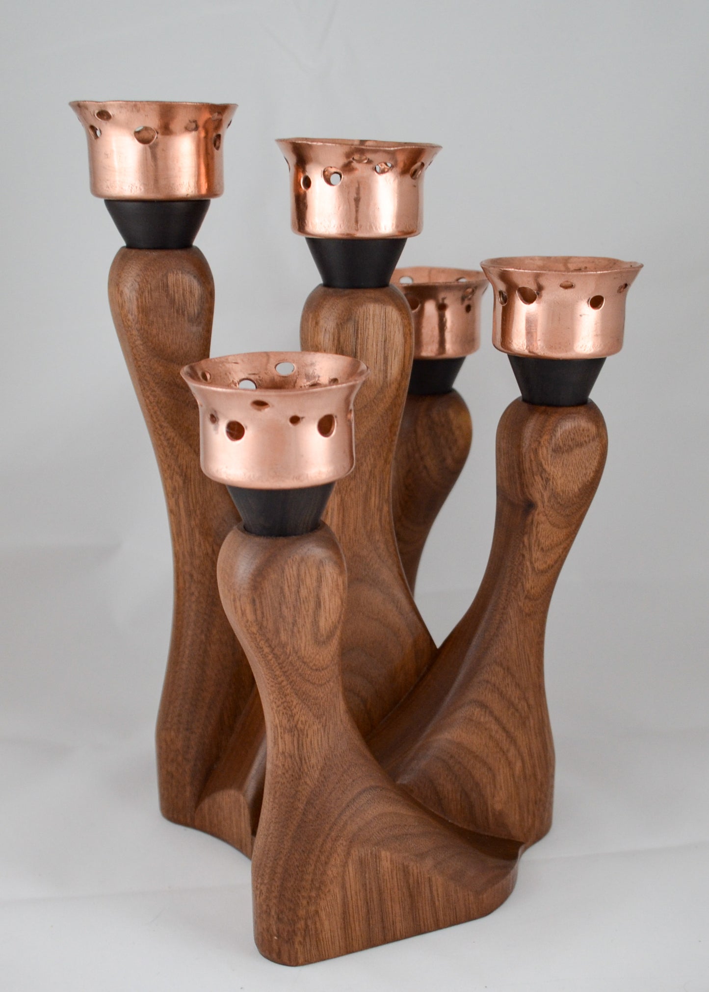 Walnut candelabra