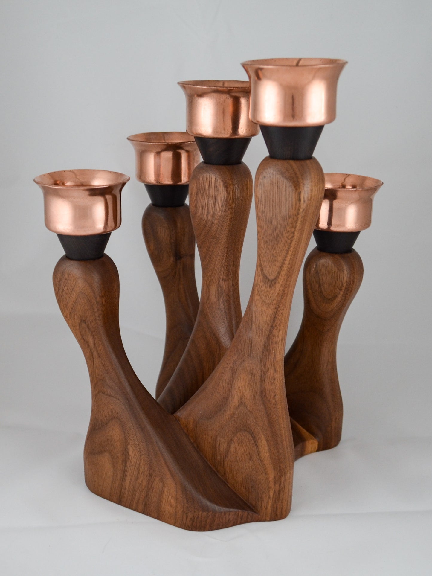 Walnut candelabra