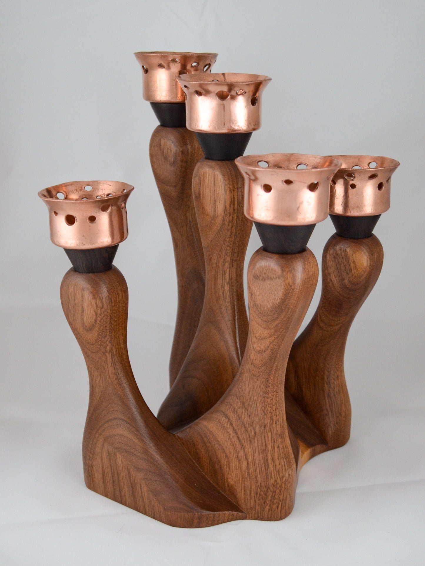 Walnut candelabra