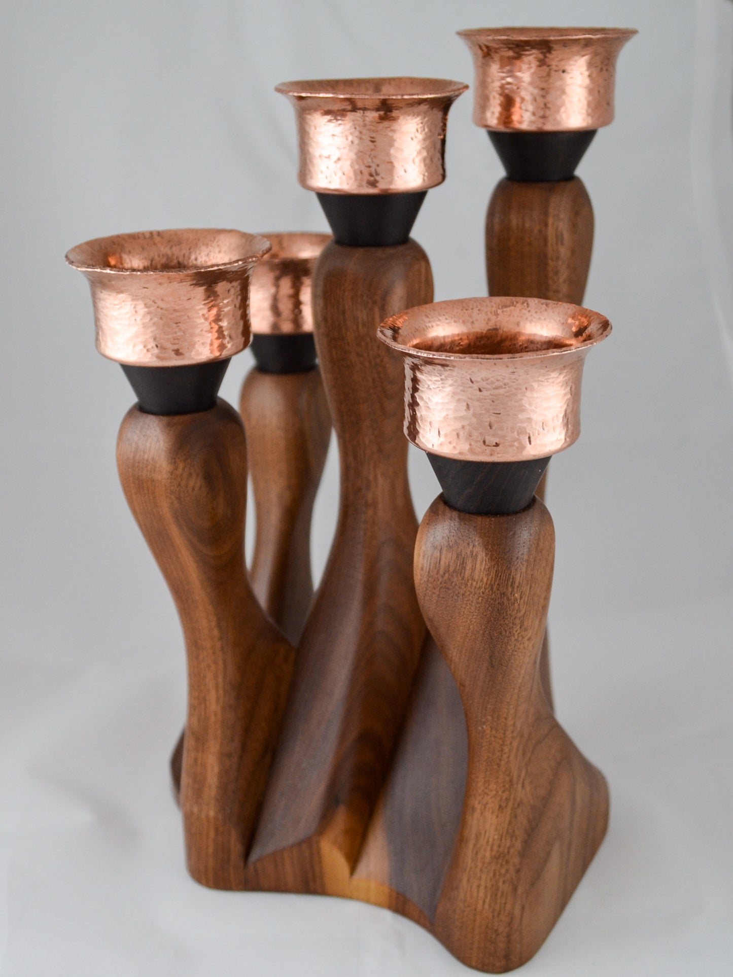 Walnut candelabra