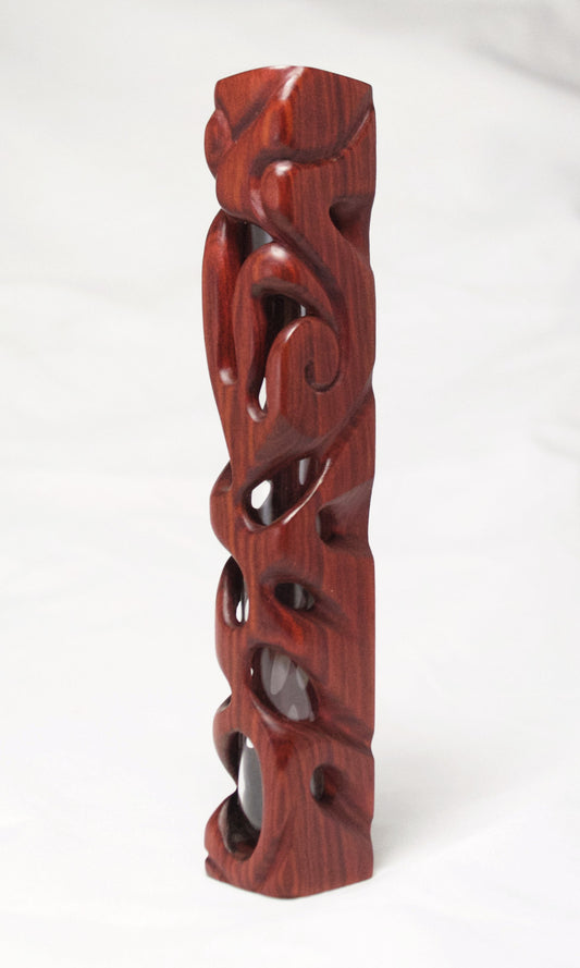 Holey Redheart Mezuzah Case