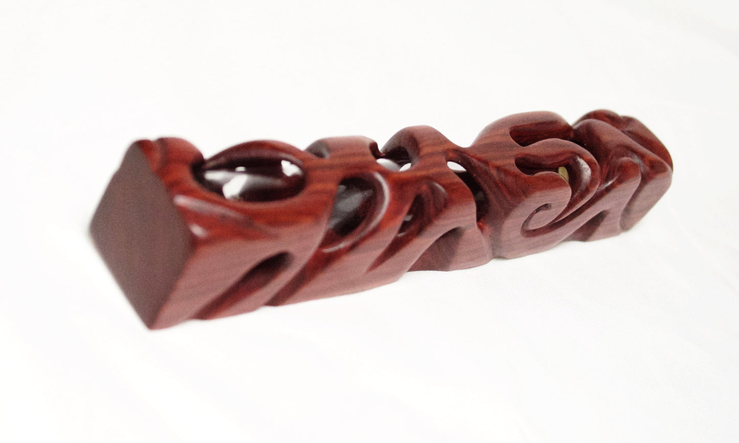 Holey Redheart Mezuzah Case