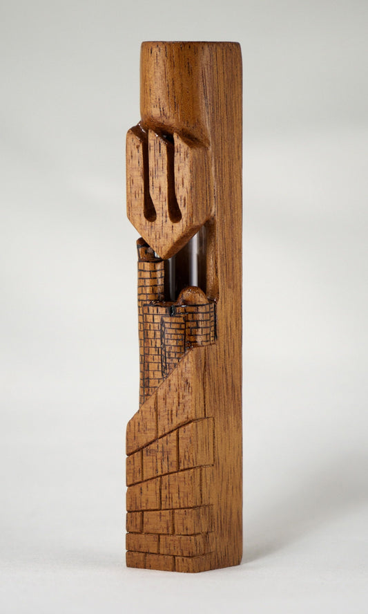 Cedar Jerusalem Mezuzah Case