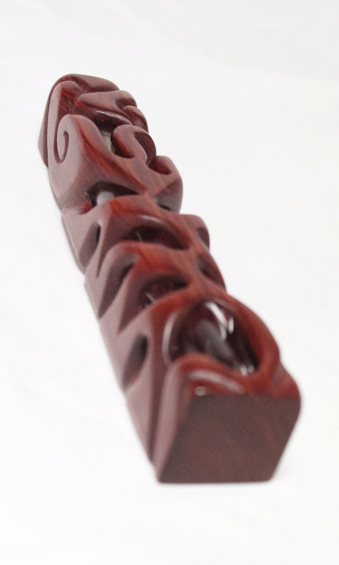 Holey Redheart Mezuzah Case