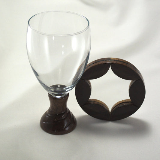 Walnut Wine Glass Kiddush Cup