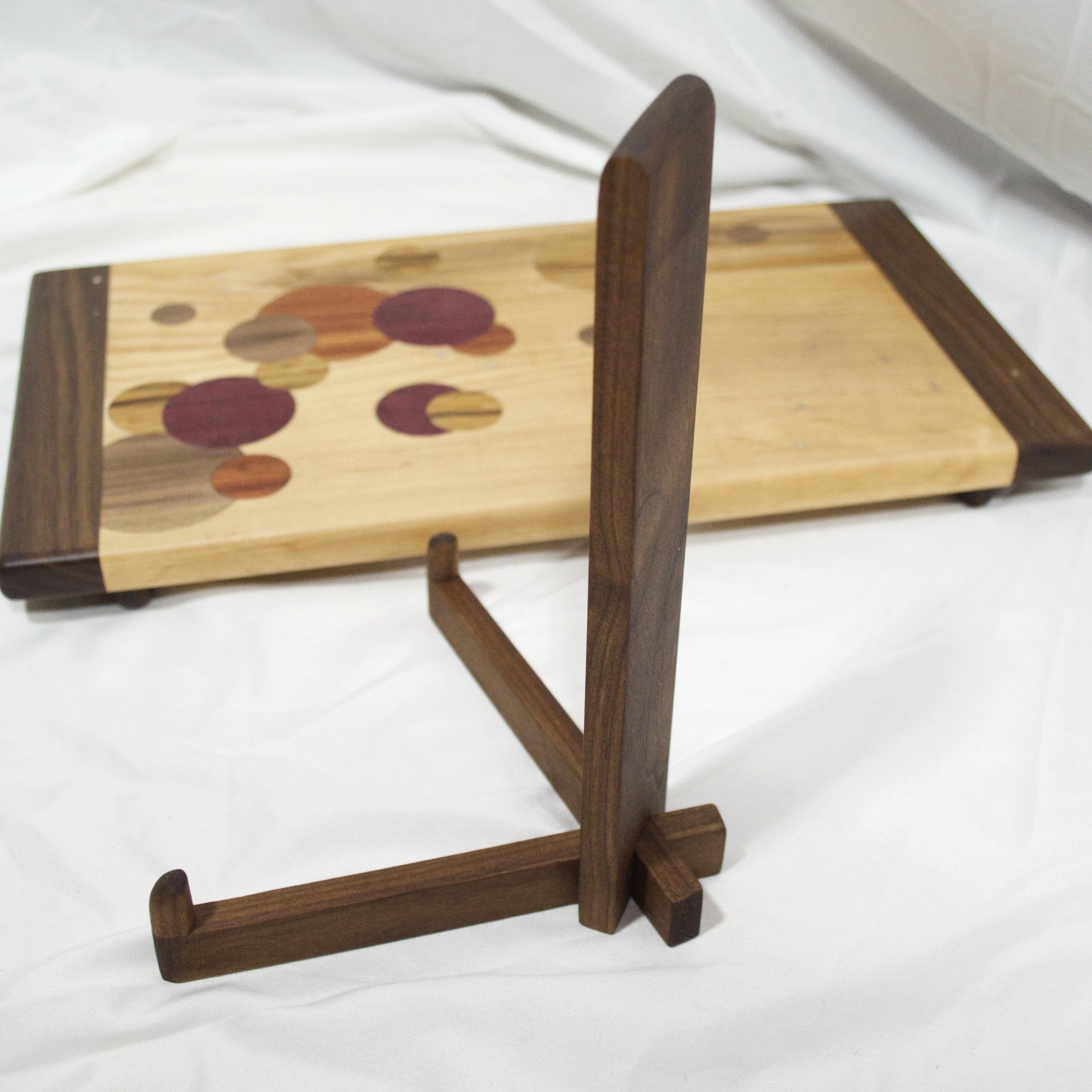 wood Challah board with stand