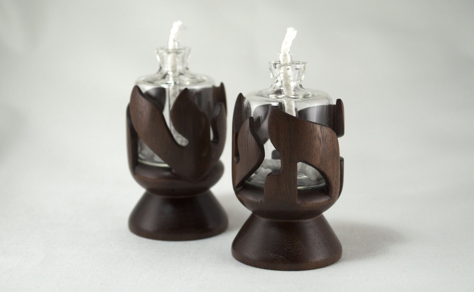 Walnut Shabbat Kodesh Candle Holders