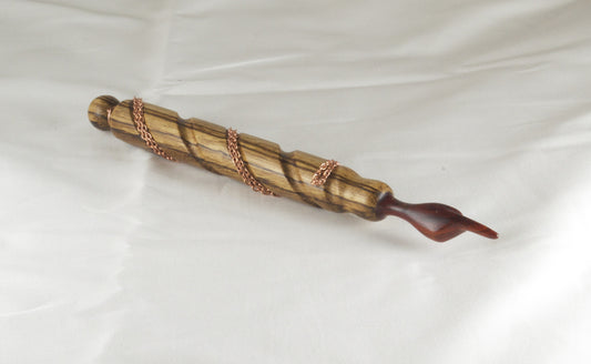 Double Spiral Zebra Wood and Cocobolo Yad