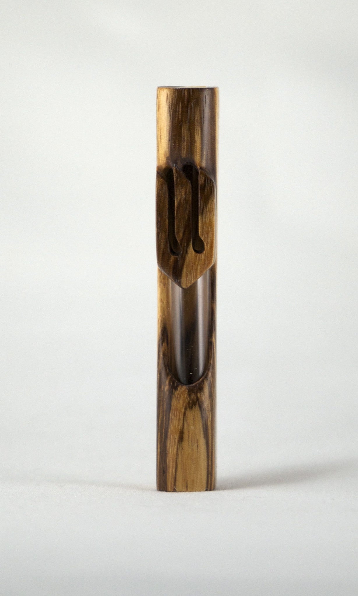 Small Zebra Wood Mezuzah Case